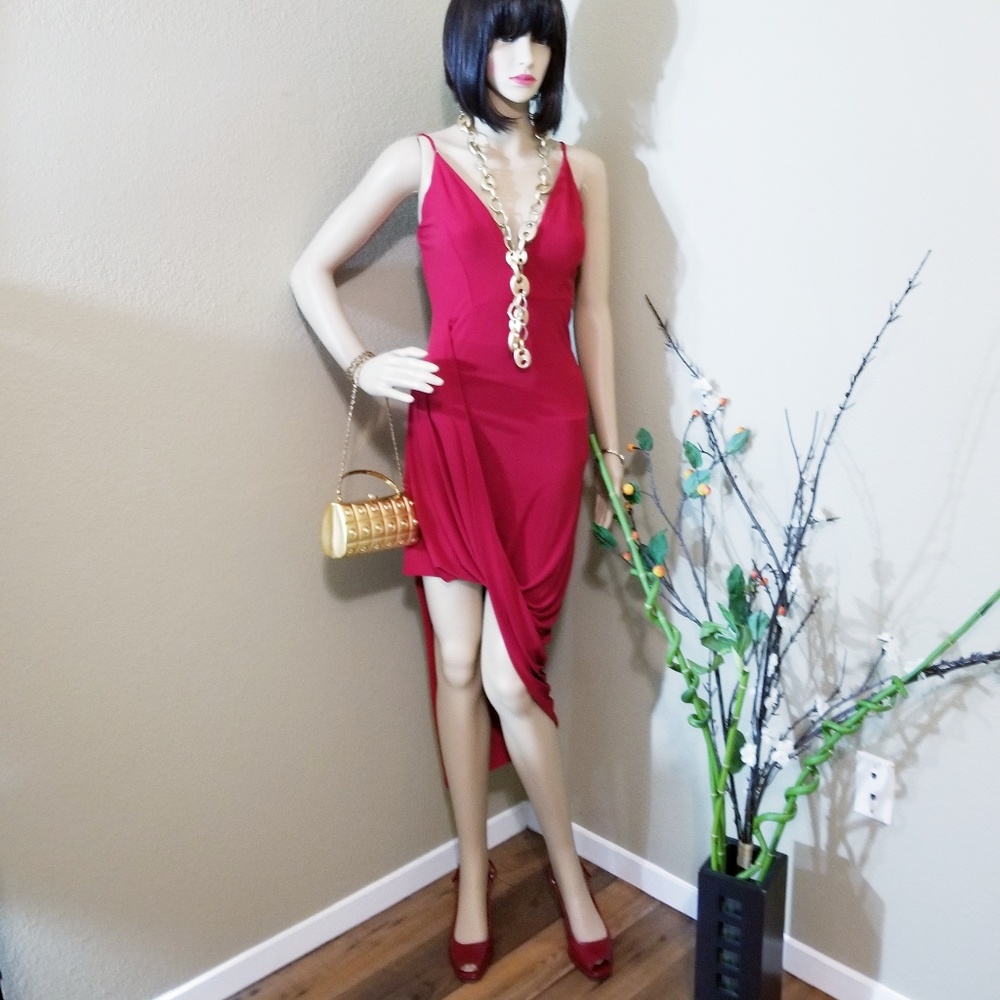 Asymmetrical Red Dress